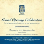 Fadó Irish Pub & Restaurant invites you to the Grand Opening Celebration