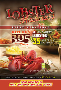 lobster eat 305 kitchen maine hotel newport beachside resort miami madness wednesday beach premier guide wednesdays