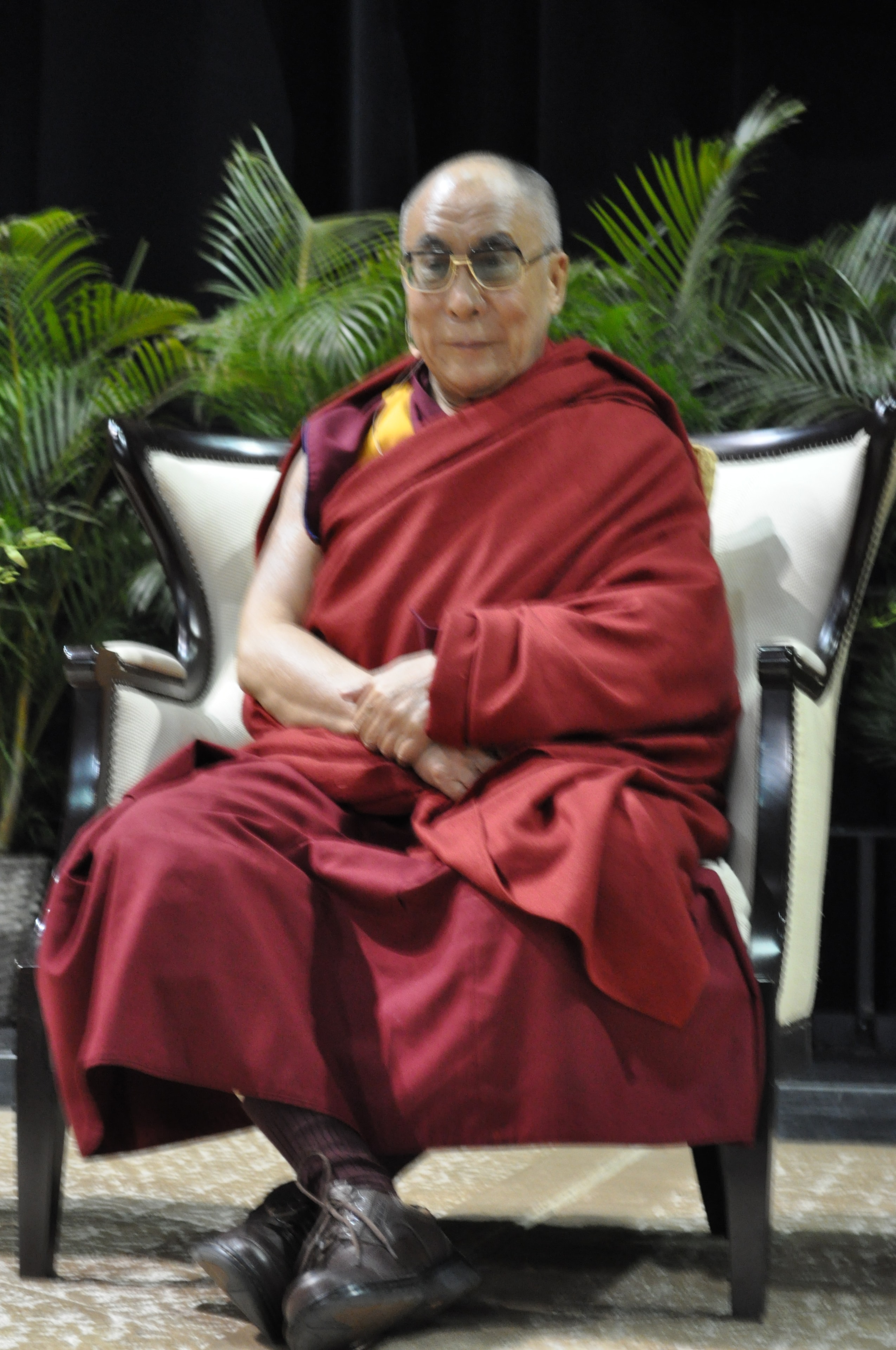 His Holiness the Dalai Lama seated, University of Miami, 2010