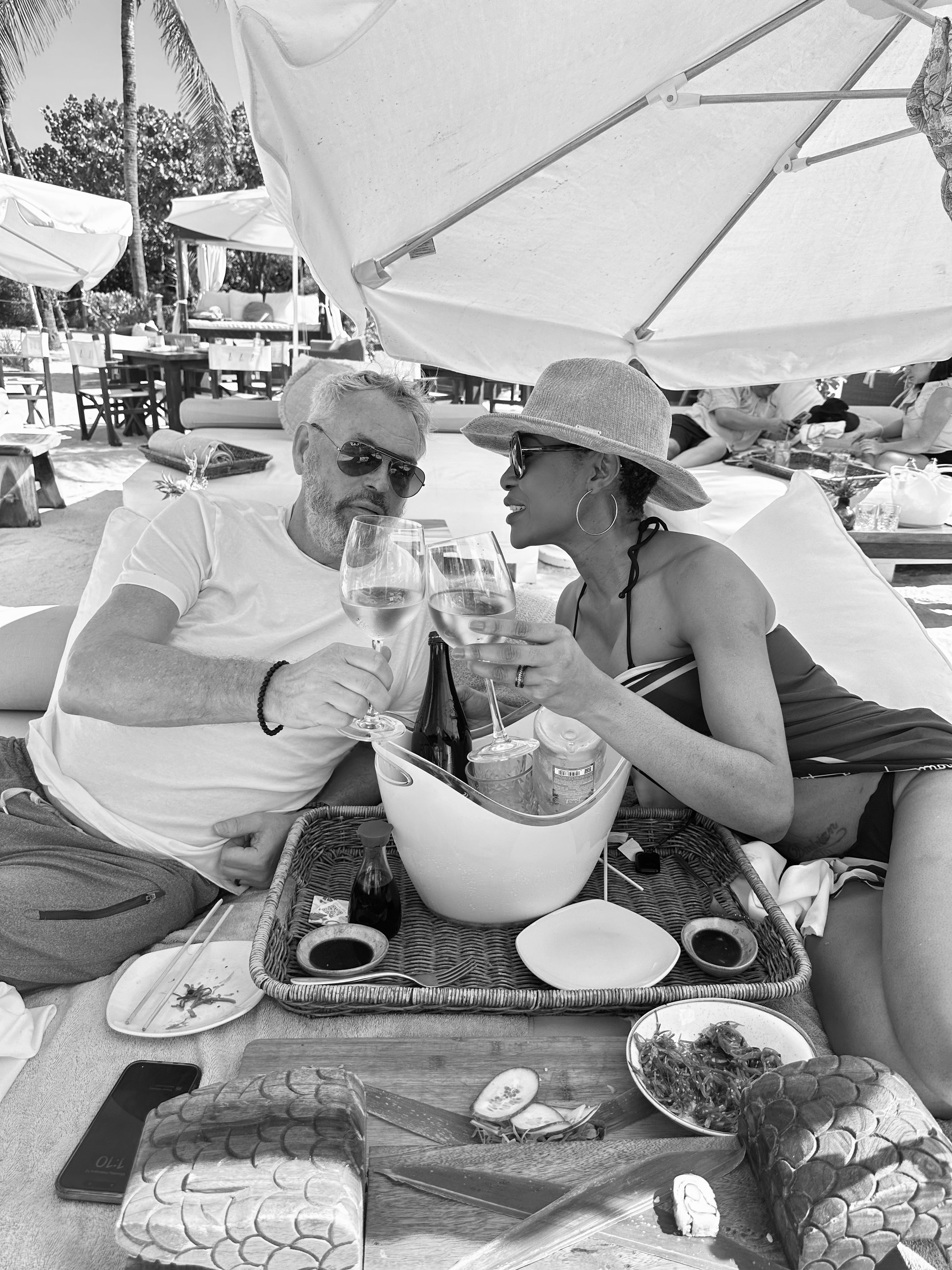 Toasting at Nikki Beach Miami Beach