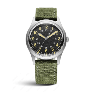 Praesidus Jungle Field Automatic 38 — $550. The Vietnam-era design scaled up, with a Miyota 9039 automatic and 100m water resistance.