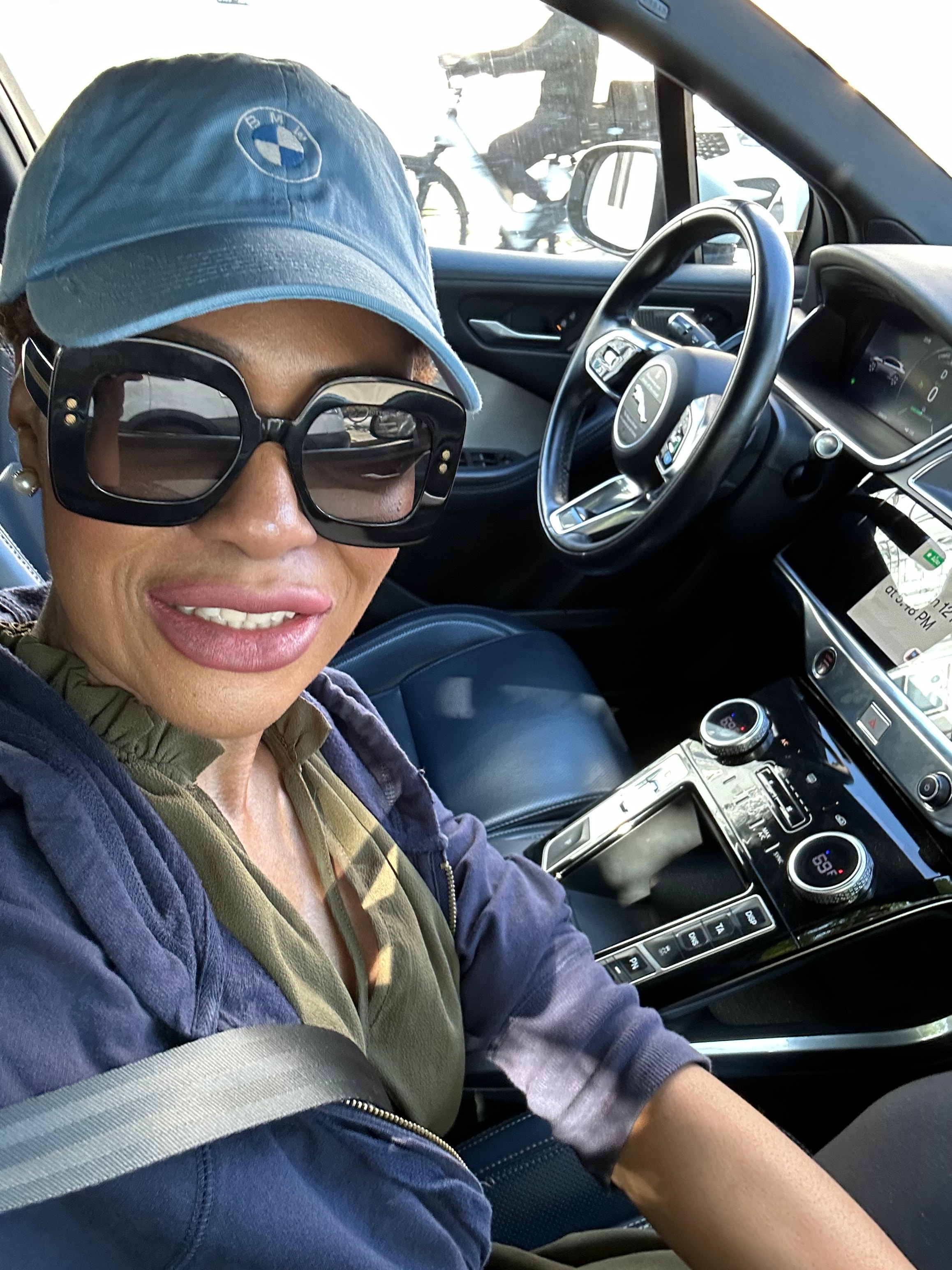 Daedrian McNaughton in a Waymo autonomous vehicle in Miami