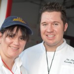 At the Burger Bash with FIU School of Hospitality student Angela Pinto and Chef Tim Nickey of the Kobe Club in Miami Beach.