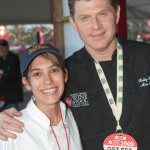 FIU School of Hospitality student Mellissa Lumaghini and Food Network Chef Bobby Flay at the Burger Bash.