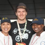 At the Burger Bash with FIU School of Hospitality students Janet Sinclair, left, and Kimberly Bond with Chef Spike Mendelsohn, of Good Stuff Eatery in Washington DC