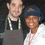 Chef Jeremy Fox and FIU School of Hospitality student Naomi Speed  at the Burger Bash.