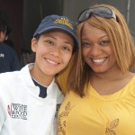 FIU School of Hospitality student Stephanie Yeung, left, and Food Network Personality Sunny Anderson at the Grand Tasting Village.