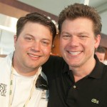 Food Network Celebrity Chef Tyler Florence, right, congratulates FIU School of Hospitality student and 2009 Barilla Best New Student Chef Award winner Arthur Mindermann at the Grand Tasting Village.