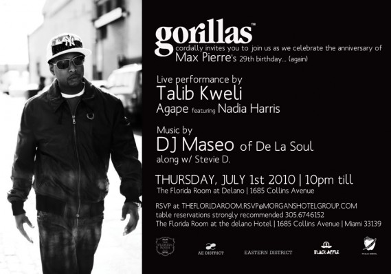 Talib Kweli Agape Featuring Nadia Harris At The Florida Room At Delano 