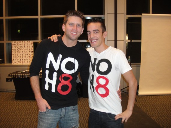 Partners Jeff Parshley, left, and Adam Bouska, right, created the NOH8 Campaign in response to California’s Proposition 8.