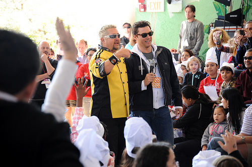 Guy Fieri & Rocco DiSpirito at the 2011 South Beach Wine and Food Festival Photo credit: SOBE Wine and Food Festival
