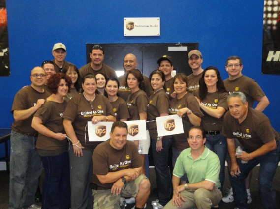 UPS supervisors, manager and senior staff members and Alex Rodriguez-Roig, Executive Director (green) provided hands-on support to help Boys & Girls Clubs of Miami-Dade. The team removed old computers, cleaned, painted and installed new computers in what is now known as The UPS Technology Center at the Kendall Club.