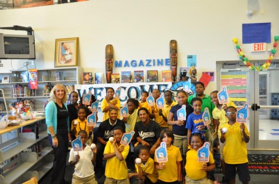 Marlins Players, Coaches and Broadcasters visited Select Classrooms in South Florida 