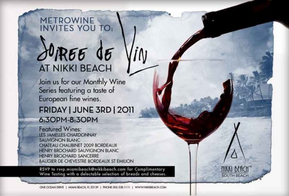 Nikki Beach Miami Beach wine tasting