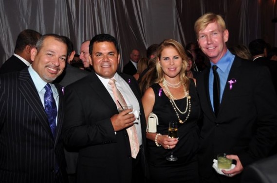 Frank and Carmen Fuentes flanked by American Airlines' George Carrancho (left) and Showtime Networks' David Bowers.