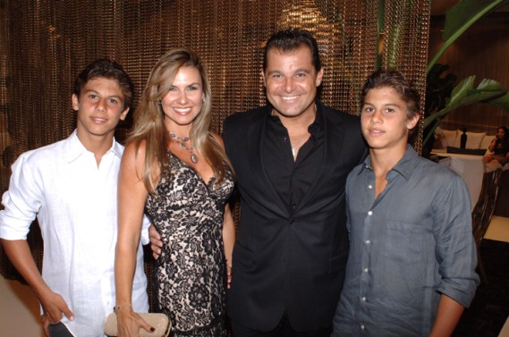 Lais & Paulo Bacchi with 2 sons at Artefacto Design House 2011 Grand Opening at Village of Merrick Park showroom. John Stillman Photography