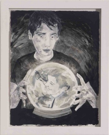 Hernan Bas, Untitled (Crystal Ball), 2001 Work on paper, 11 in. x 8 ½ in. Collection of Museum of Contemporary Art, Gift of Debra and Dennis Scholl. 