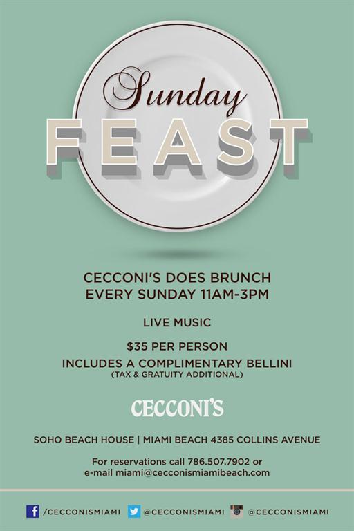 Cecconi’s hosts al fresco Sunday Feast