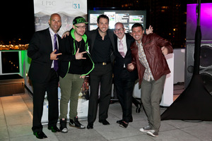 From Left to Right: Brett Orlando, regional director of operations for Kimpton’s Florida Hotels; Robbie Wilde, Celebrity DJ (AKA “That Deaf DJ”); Jared Shapiro, new editor-in-chief of Ocean Drive Magazine; Eric Jellson, area director of sales & marketing, Kimpton Hotels & Restaurants; and Chris Cruz, on-air personality. *Photos Courtesy of photoActiva.