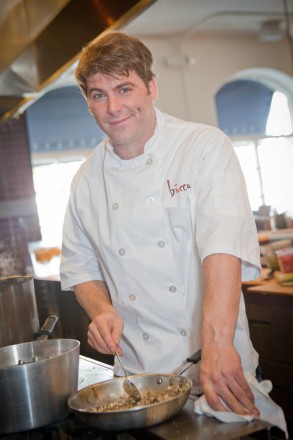 Chef Clay Conley in the kitchen