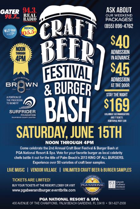 Second Annual Craft Beer Festival & Burger Bash at PGA National Resort & Spa