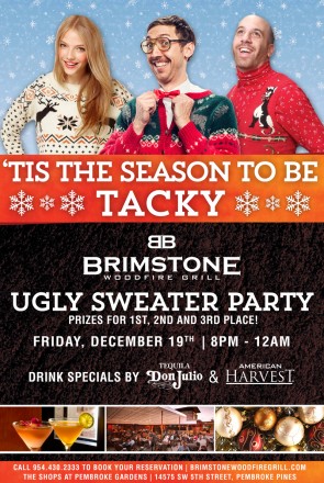 Brimstone Woodfire Grill To Host Ugly Sweater Holiday Party On