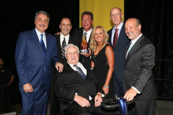  Back Row:  Tony Fiorentino, Eric Reid, Dan Marino, Coach Philbin.  Front Row:  Coach Don Shula, Lauren Book, Ron Book. (credit: Omar Vega/Lauren’s Kids)