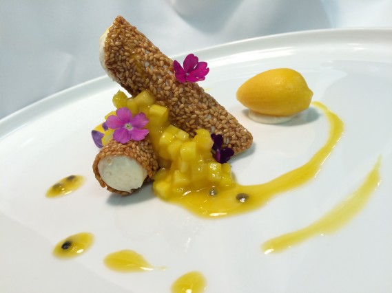 Sesame Cannelloni with Passion Fruit Cream