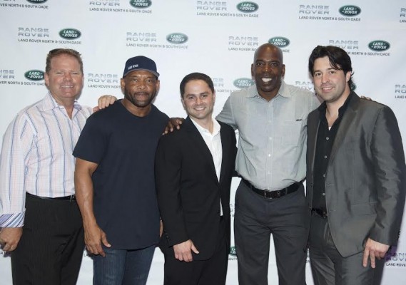 Robert Lentoski; Floyd Raglin; Larry Zinn, General Manager of Land Rover North Dade and Warren Henry Jaguar, Volvo, and Infiniti; Ron Gibbs and Danny Palenzuela , Centre Manager for Land Rover North Dade