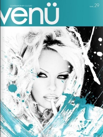 VENU MAGAZINE Winter/Holiday Issue #29 featuring a cover story on Pamela Anderson and photographer/mixed media artist, Emma Dunlavey.