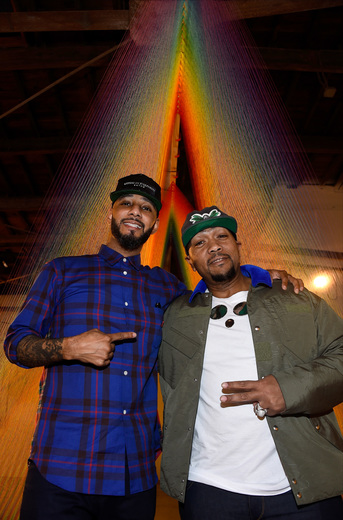 (L-R) Recording artists Swizz Beatz and Timbaland attend The Dean Collection X BACARDI Untameable House Party on December 4, 2015 in Miami, Florida. (Photo by Frazer Harrison/Getty Images for Bacardi)