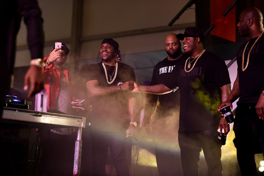 Hip-hop artist Pusha T (L) onstage at The Dean Collection X BACARDI Untameable House Party on December 4, 2015 in Miami, Florida.