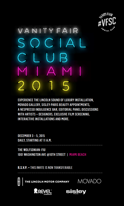 Vanity Fair Social Club at The Wolfsonian – Art Basel Miami Beach 2015