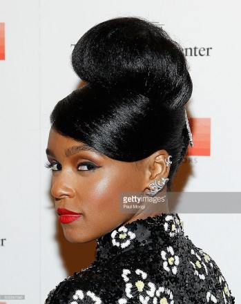 Janelle Monae wore four Pasquale Bruni diamond rings and Butani diamond ear climbers to the 38th Annual Kennedy Center Honors Gala at John F. Kennedy Center for the Performing Arts on December 6, 2015 in Washington, DC.