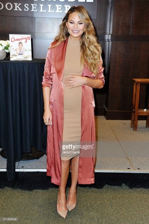 Chrissy Teigen wore Le Vian earrings and rings and a Sethi Couture ring to her book signing for 'Cravings: Recipes For All The Food You Want To Eat’ held at Barnes & Noble at The Grove on February 23, 2016 in Los Angeles, California.