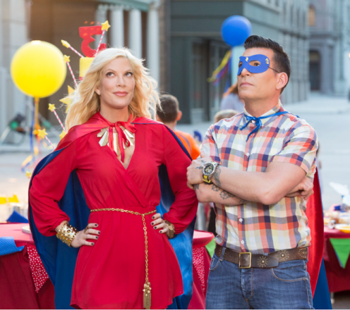 Tori Spelling and David Tutera / photo credit: Kelsey McNeal for WE tv