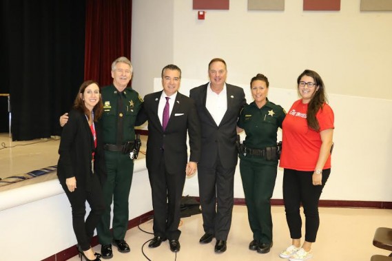 Robin Bartleman, Broward County School Board Member; Kevin Butler, Weston Sheriff’s Office Captain; Jim Norton, Weston City Commissioner; Thomas Kallman, Weston City Commissioner; Kari Palloto, Weston Sheriff’s Office Deputy; and Lois Simpson, United Way of Broward County Commission on Substance Abuse Prevention Specialist