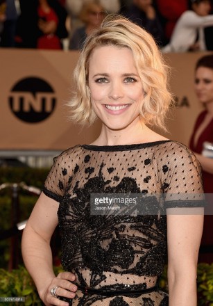 Rachel McAdams wore $1 million dollars of Harry Kotlar diamond earrings and rings and a Le Vian diamond ring to the 22nd Annual Screen Actors Guild Awards at The Shrine Auditorium on January 30, 2016 in Los Angeles, California.