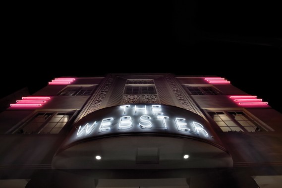 The neon marquee of The Webster Miami (Photo Credit: The Webster Miami Beach) (Miami Beach Visitor and Convent)