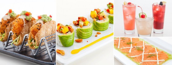 Limited time menu offerings at RA Sushi: "RA"ckin' Shrimp Tacos, Pacific Roll, three new drinks, Salmon Carpaccio (RA Sushi)