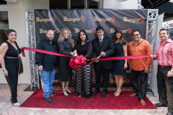 BurgerQ owners Gabriel and Maria Arguello during ribbon cutting. (BurgerQ)