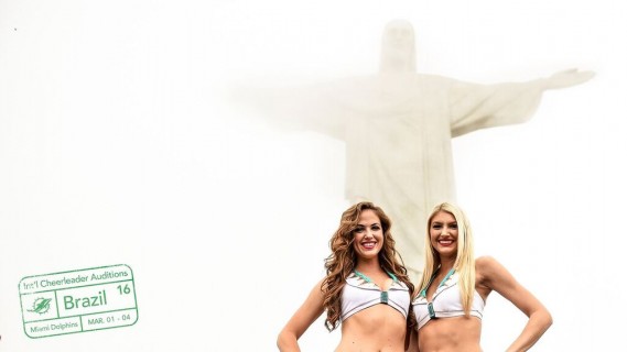 This comes after Miami Dolphins Cheerleaders Allison and Kristan during their stay in Rio explored Sugar Loaf Mountain and Christ the Redeemer statue.