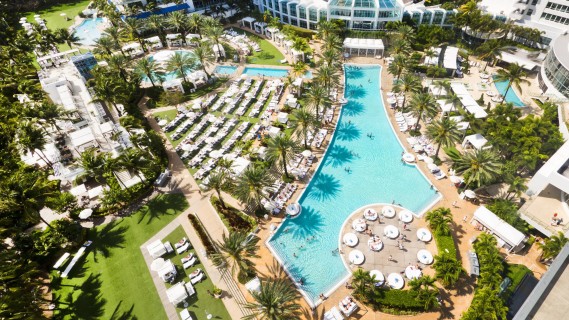 The poolscape at Fontainebleau Miami Beach