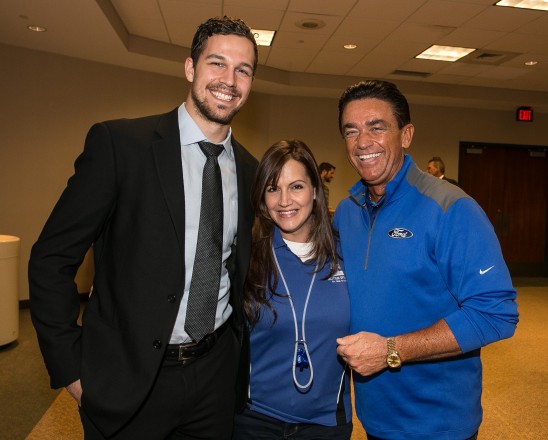 Alex Petrovic, Panther Player, Denise Negron, Community Development Associate for Autism Speaks, and Allan Young, Chairman of South Florida Ford