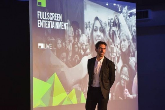 Fullscreen Media Founder and CEO George Strompolos presents at the Fullscreen Media NewFront event at the Altman Building on Monday, May 9, 2016, in New York.
