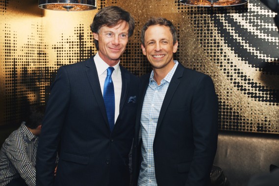 Seth Meyers with TV Guide Magazine President Paul Turcotte at a party celebrating the new issue of TV Guide Magazine at The Living Room at The W New York - Times Square. CREDIT: MK Photography