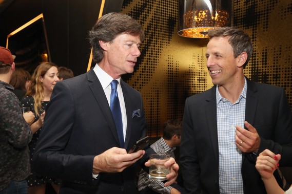 NEW YORK, NY - JUNE 14:  Paul Turcotte and Seth Meyers attend TV Guide Magazine Celebrates New Cover Star Seth Meyers at The Living Room at The W New York - Times Square at The Living Room at The W New York - Times Square on June 14, 2016 in New York City.  (Photo by Sylvain Gaboury/Patrick McMullan via Getty Images)