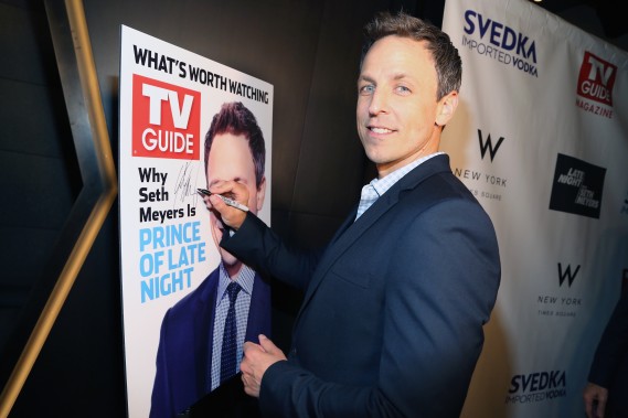 NEW YORK, NY - JUNE 14:  Seth Meyers attends TV Guide Magazine Celebrates New Cover Star Seth Meyers at The Living Room at The W New York - Times Square at The Living Room at The W New York - Times Square on June 14, 2016 in New York City.  (Photo by Sylvain Gaboury/Patrick McMullan via Getty Images)