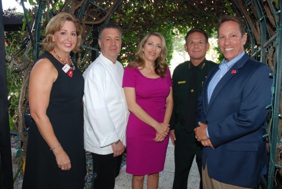 Jennifer O'Flannery Anderson, Vice President at Nova Southeastern University; Casa D’Angelo Owner and Chef Angelo Elia and wife Denise, Broward County Sheriff Scott Israel and Peter Anderson, Financial Advisor at Raymond James Financial Services