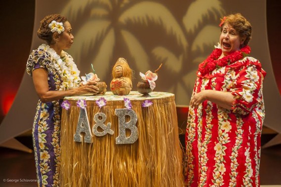 Karen Stephens and Elizabeth Dimon in City Theatre's 2016 Summer Shorts production of Best Lei’d Plans by Kelly Younger. Photo by George Schiavone.